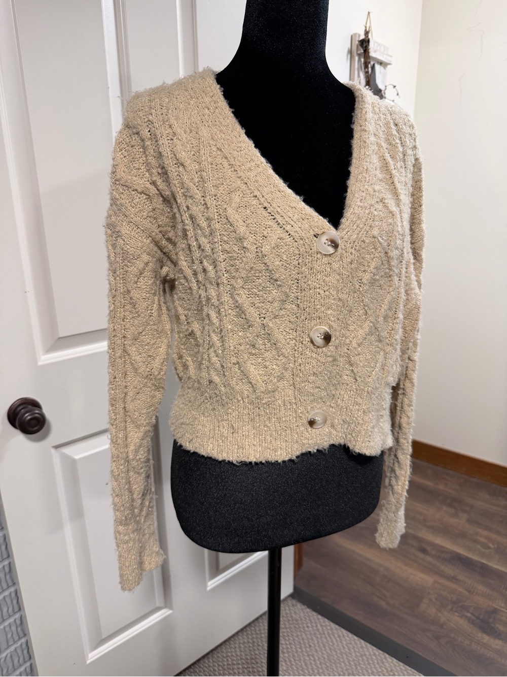Altar’d State Cozy Cable Knit Cardigan Sweater Small
